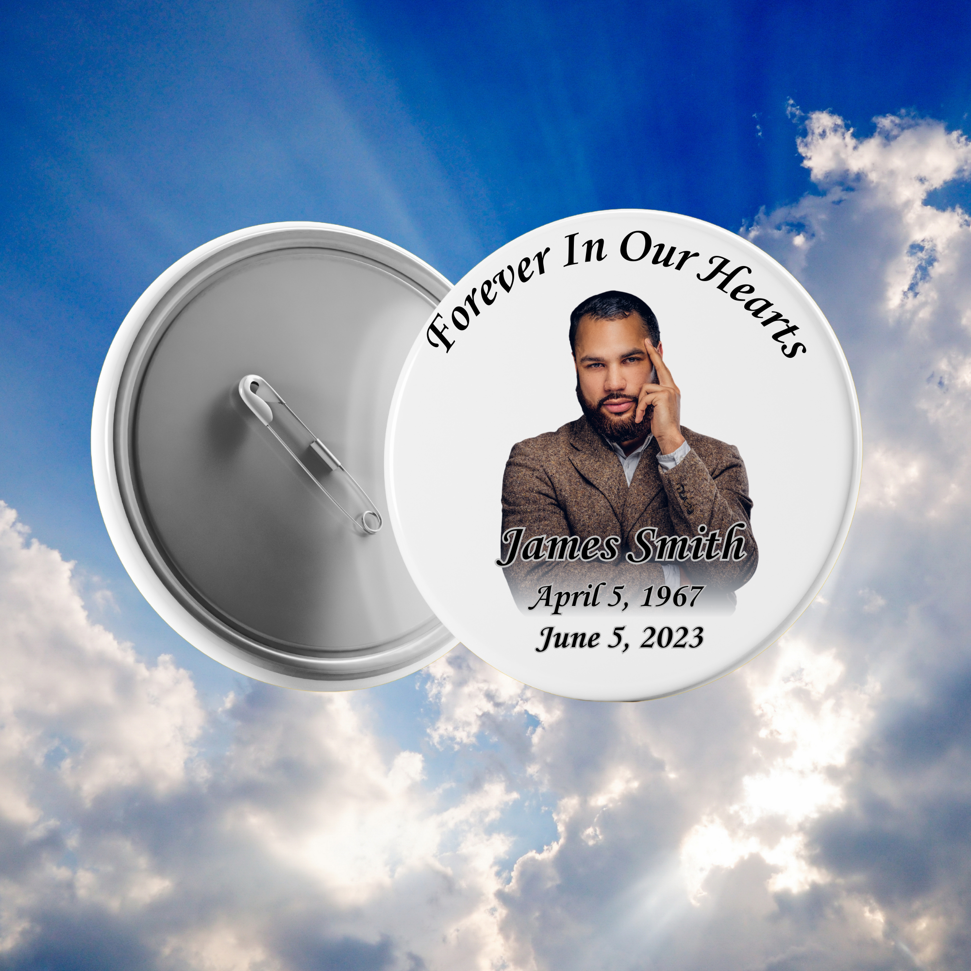 Memorial Button Pins example by Honor Core