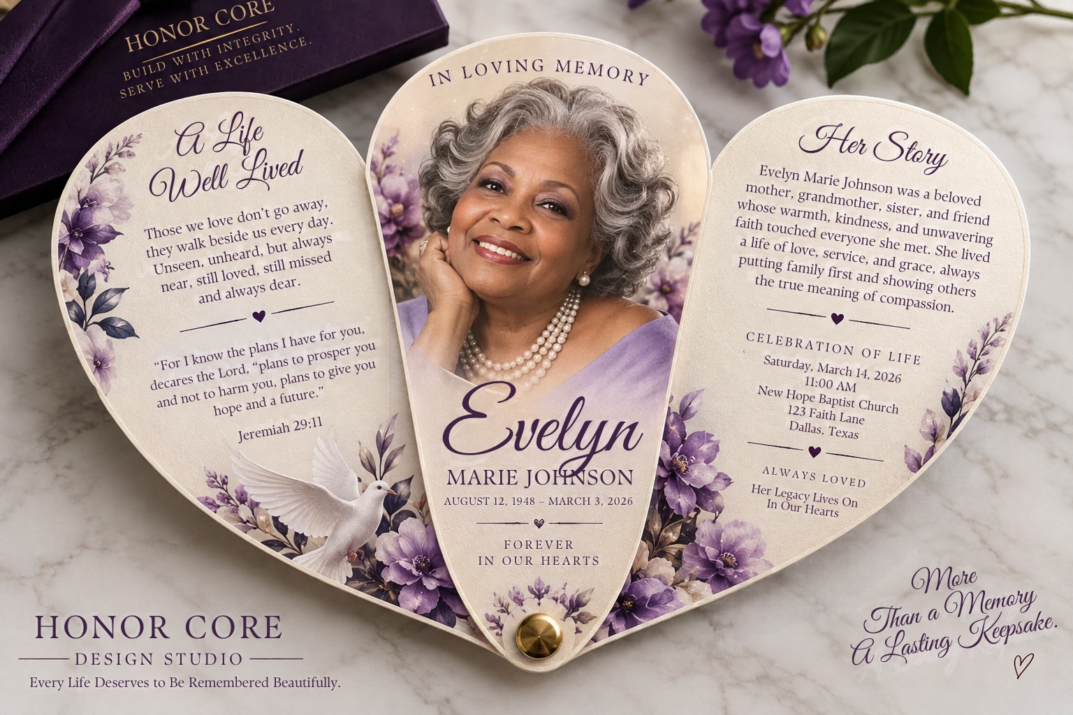 Custom Memorial Fans example by Honor Core